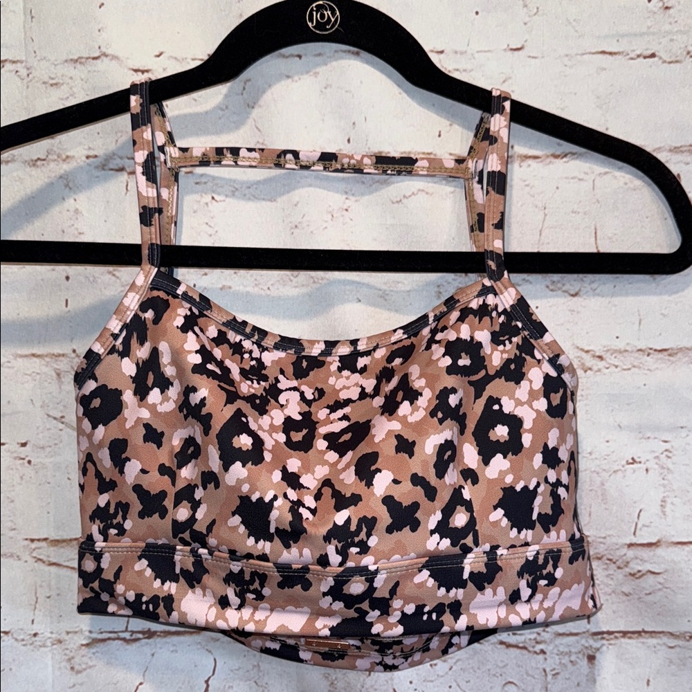 Cleo Harper White and Black Activewear sports bra pullover no pads animal print